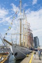 Tall ships moored in Gdynia